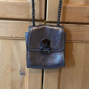 Vince Camuto Metallic Chain Strap Leopard Evening Club Bag Like New!